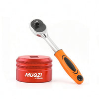 Aluminum Alloy Bike Fork Top Cap Socket Wrench Knurled Fork Crown Cap Tool Anodized CNC-Turned for Cycle Mechanics