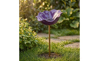 Handmade Flower Bowl Stake Outdoor Metal Flower Stake Weather-Resistant Garden Decor Everlasting Bloom