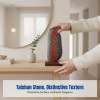 Stone Guardian, Taishan Carved Stone, Indoor Outdoor Feng Shui Decor, Entrance or Path Corner, With Base