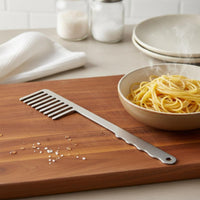 Spaghetti Comb Novelty Design Stainless Steel Pasta Rake Ergonomic Handle Noodle Server Tools for Home Cooks, Dining Table
