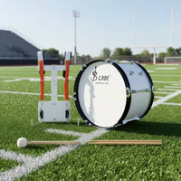Marching Bass Drum with Back Frame Covered Finish 16x12 Marching Bass Drum Sturdy Shell Music Instrument for Students, Band Members, Outdoor Performance
