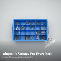 Large Capacity 48compartment Component Case versatile Use Organizer Box strong Construction Parts Container Adjustable Compartments for Hobbyists, craftspersons, DIY hobbyists, Workshop, Garage, Craft Room, Home Office