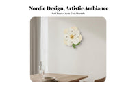 Nordic Design 3D Petal Clock Non-Ticking Decorative Floral Clock Easy to Install for Interior Designers, Renters, Living Room, Bedroom