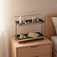 Two-Tier Storage Rack Space-Saving Countertop Rack with Trays Open Tabletop Organizer for Vanity