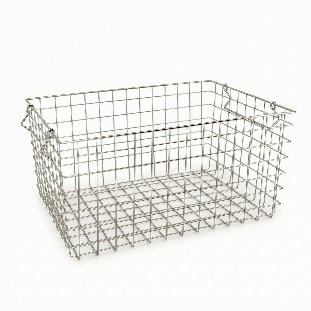 Open-Grid Metal Wire Storage Basket Portable Storage Basket with Handle Large Lightweight for Pantry, Closet, Countertop, Shelves