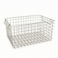 Open-Grid Metal Wire Storage Basket Portable Storage Basket with Handle Large Lightweight for Pantry, Closet, Countertop, Shelves