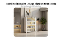 particle-resistantResistant Floor-Standing Cabinet with Fluted Doors Ample Storage one-piece Large Capacity Home Furniture upright Space-Saving for Children, Book Lovers, Homeowners, Study Room, Bedroom, Hallway