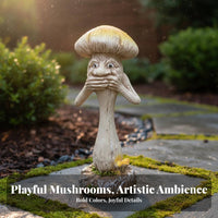 Resin Toadstool Ornament Whimsical Design Funny Toadstool Figurine for Patio