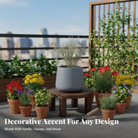 adaptable Round Wooden Riser Natural Wood Texture Round Floor Riser long-lasting Sturdy Plant Stand Traditional and traditional design for aquatic tank hobbyists, Interior Decorators, Gift Givers, Living Room, Balcony, outdoordoor, Entryentry