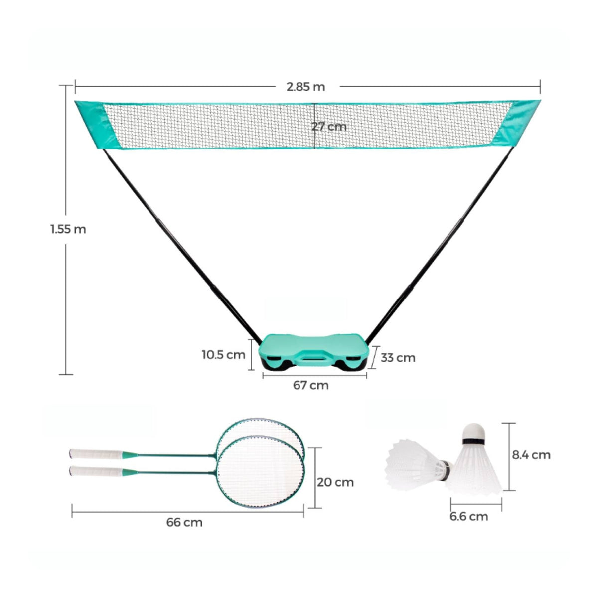 Badminton Net Frame Kit Quick Install Badminton Beginner Kit Portable Sports Gear