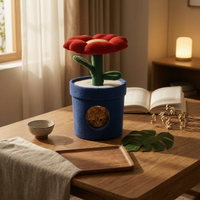 Flower Pot Pet House Enclosed Cat House with Scratching Post Cozy for Small Dogs