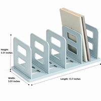 HIPS Bookends, 4 Piece Shelf Bookend for Dorm Office Apartment, Clean Contemporary Desk Bookends, 348x150x140mm, Assembly Required