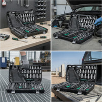 Versatile Automotive Repair Tool Kit Organized Mechanic Tool Set Portable Socket Set with Case Compatible for Workshop