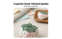 Strawberry Embroidered Embroidery Korean Design Plaid Strawberry Embroidery Charming Design Gingham Mushroom Applique for Teenagers, Bag Decoration