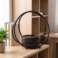 Bamboo Vase Holder Woven Bamboo Stand with Circular Frame Round Vase Stand for Florists, Decorators, Tea Room, Foyer Table, Event Styling