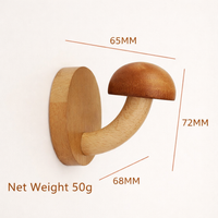 Wooden Coat Hooks Wall Mounted No Drill, Nordic Decorative Hook Set for Entryway Hat Towel Robe, 4 Pack Natural Wood Hooks with Screws
