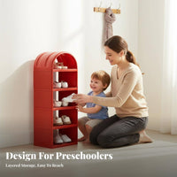 Space-Saving children's Shoe Rack Easy Assembly Kids Shoe Storage Unit Sturdy Rounded Corners for Toddlers, Preschoolers, Hallway, Bedroom, Living Room, Behind Door