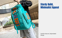 Letter Print Large Capacity Backpack, Oxford Cloth, Travel, Camping, Outdoor Dining, Ski Board Storage