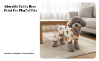 Four-Legged Pet Jumpsuit 4 Legged Dog Jumpsuit Soft & Comfortable Teddy-Themed Graphic Dog Sleeper for Dogs, Young Dogs, Lounging, Indoorsing