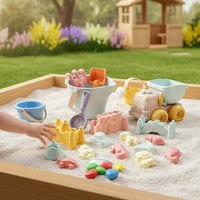 Safe Kids Sand Toy Set Portable Sand Pail and Shovel Set Easy to Clean Outdoor Toys Multi-Scene Play for Toddlers, Sandbox
