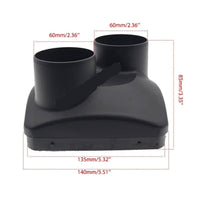 60 Mm Double Outlet Hood Double-Hole Air Vent Cap Compact Size Vehicle Part for Car Heating