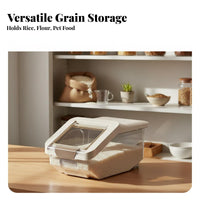 Moisture-Proof Rice Storage Bin Large Capacity Rice Storage Container Space-Saving Design for Kitchen Countertop, Cabinet