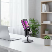 Microphone with Stand Crisp USB Condenser Audio Input Device for Podcasters