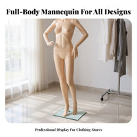 Adjustable Head Full Body Mannequin Easy to Assemble Female Mannequin Stable Glass Base Clothing Display Model Long-Lasting for Boutique Owners, Fashion Designers, Wedding Dress Shops, Boutiques, Exhibitions, Holiday Displays