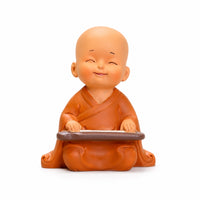 Zen Baby Monk Figurine Cute Little Monk Statue Miniature Ornament Decorative for Desk, Home, Office, Tea Tray