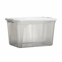 Clear Lidded Tote Transparent Clear Stackable Tote Large Capacity for Dorm Room