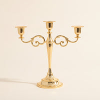 Tabletop 3-Arm Candelabra Scrollwork Candelabra with 3 Arms Weighted Triple Candle Holder Elegant for Brides, Dinner Parties