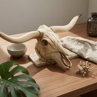 Animal Heads Wall Decor Skeletal Resin Creature Ornament Realistic Detail