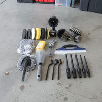 23-Piece Car Cleaning and Polishing Kit with Drill Brushes and Waxing Pads