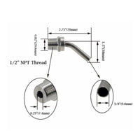 Clear Wort Draw 1/2 NPT Pickup Tube Recirculation Use Stainless Steel Pickup Tube Swirl Flow Arm for Home Brewers