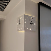 Double Sided Corner Wall Clock Luminous Corner Wall Clock with Light Modern for Hallway