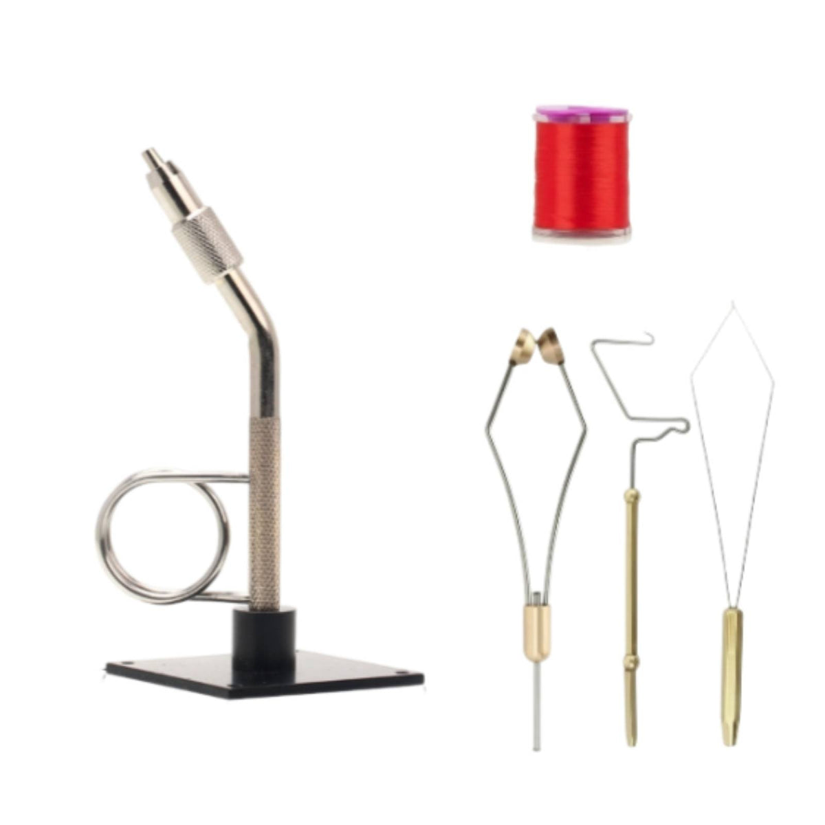 5 Pieces Fly Tying Vise with Tool Kit Detachable Fly Tying Vise with Base Stable for Beginners