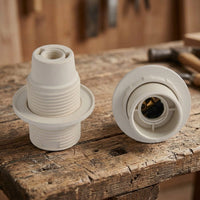 Bulb Holder for Pendant Lights and DIY Lighting, E14 Lamp Holder with Shade Locking Nut, Self-Locking Half-Thread Screw Lamp Holder