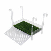 Adjustable Turtle Climbing Dock Non-Slip Turf Acrylic Turtle Basking Dock Multifunctional Above Tank Basking Resting Area for Turtles, Reptiles