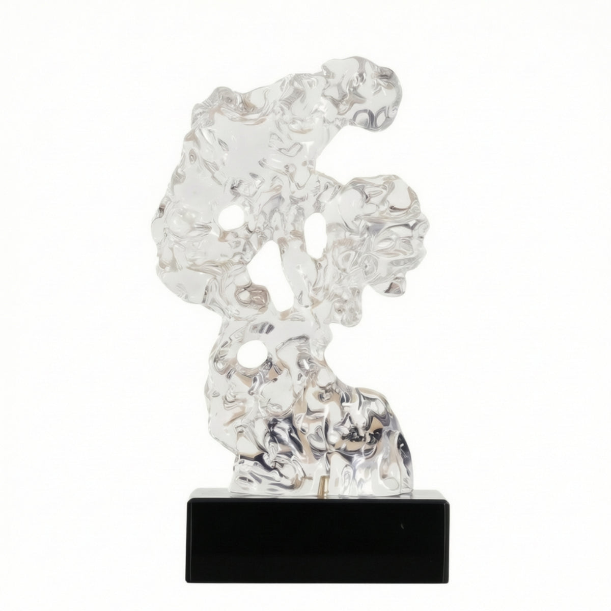 Taihu Stone Sculpture Transparent Ornament Zen for Office, Tea Room