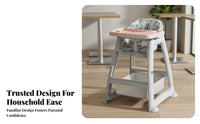 Adjustable Baby Dining Chair with Tray Safety Harness Multifunctional Toddler Dining Chair Safe & Odor-Safe Material Infant to Toddler Highchair Stable Pyramid Structure for Toddlers, Infants, Restaurant, Kitchen, Daycare Center, Playroom