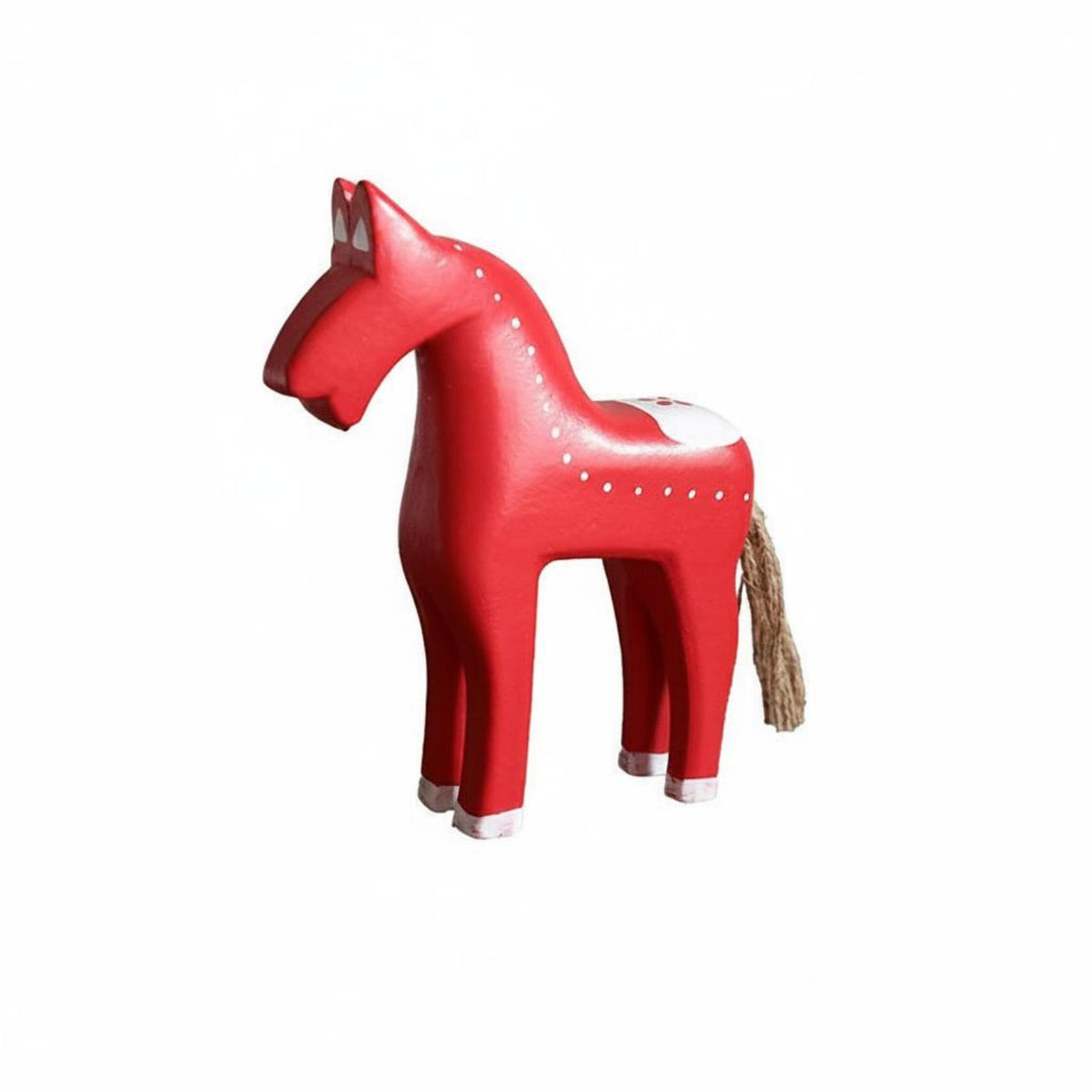 2 Pieces Nordic Design Rocking Horse Figurine Minimalist Design Wooden Horse Statue Wood Material Home Decor Fine Workmanship for Living Room, Bedroom, Entryway, Cafe