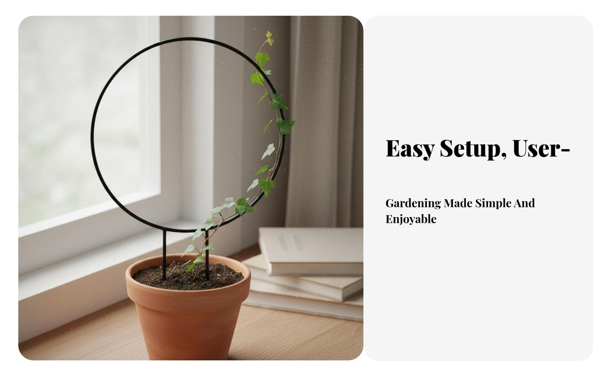 2 Pieces Heart Shaped Plant Support Decorative Heart-Shaped Trellis Round Plant Climbing Frame for Garden, Outdoor, Balcony