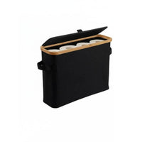 Water Resistant Textile Toilet Roll Holder Bathroom Tissue Storage Bin Slim Storage Basket with Lid for Small Areas