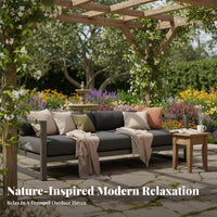Minimalist Design Box-Frame Sofa Weather-Resistant Outdoor Furniture Modern Design Patio Set Long-Lasting Construction for Hotel Owners, Homeowners, Entertainers, Garden, Terrace, Balcony, Backyard