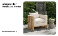 Modern Asian Design Wooden Frame Rattan Sofa Woven Cane rear Living Room Furnishings Minimalist Aesthetic Lounge Suite Plush Cushions for Hospitality Business Owners, Interior Designers, Apartment Dwellers, Hotel Lobby, Guesthouse, Reception Area, Sunroom