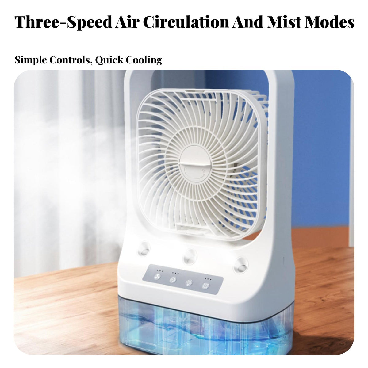 Desktop Air Climate Control Unit Cools and Humidifies Misting Desk Fan Quiet USB Powered Cooling Fan for Students, Office Workers, Dormitory, Bedroom