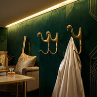 3 Pieces Brass Swan Hook Gold-Toned Household Hardware Space Saving