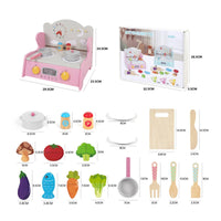 Wooden Culinary Playset Set Educational Pretend Cooking Playset Birthday Gift Toy Stovetop for Kids, Preschoolers
