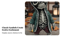 Halloween Resin Statue Detailed Craftsmanship Light up Horror Detailed Sculpture Details Halloween Collectible Statue for Collectors, Garden, Yard