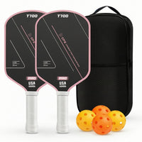 2 Pieces Carbon Fiber Pickleball Paddles Complete Pickleball Set with Bag Racket Textured Sporting Goods Anti-Slip